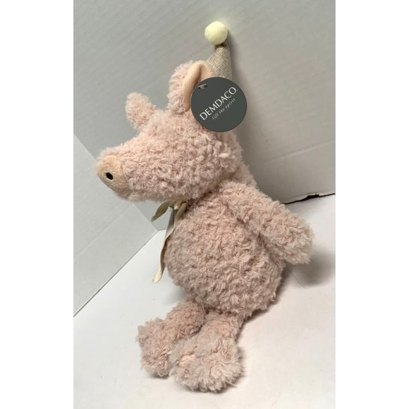 New Demdaco Plush Pig Stuffed Animal Toy Pink Piggy Wig Happy Birthday 15 in Tal - Picture 3 of 5